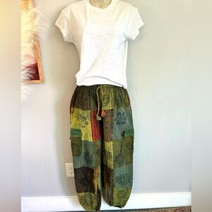 IndieGlam Cotton Patchwork Boho Cargo Pants